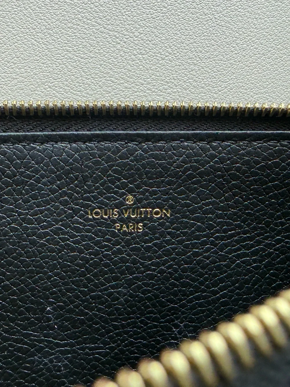 Louis Vuitton LV Black Pochette Embossed Monogram Long Zip Wallet - LIKE NEW